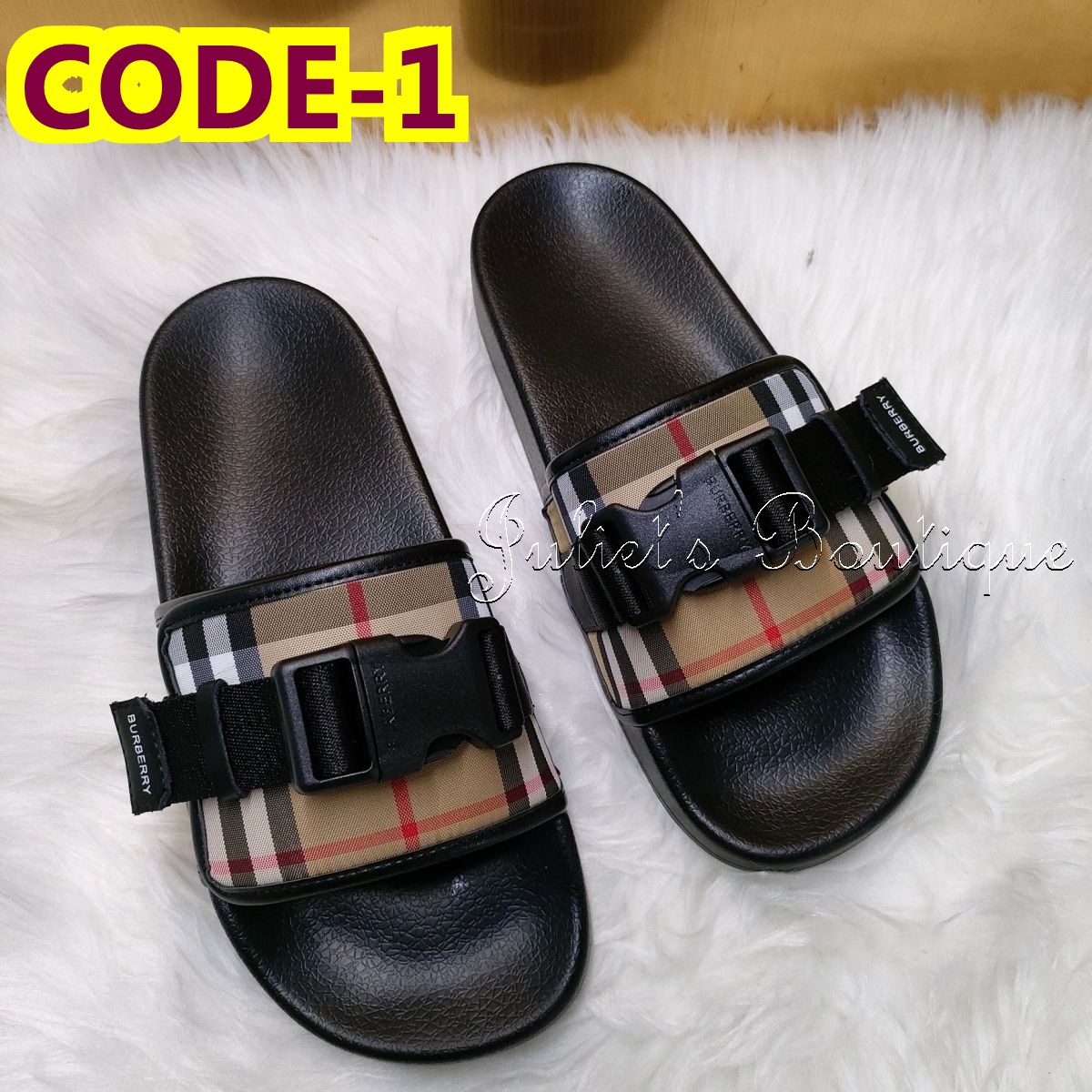 Burberry slippers best sale